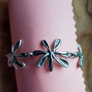 RARE Hagit Gorali Modernist Silver FlowerBracelet